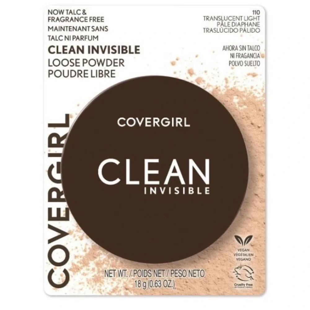 Covergirl clean invisible loose powder #110 translucent light face powder new!